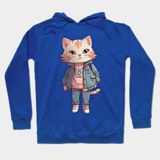 A cute kitty wearing street fashion Hoodie